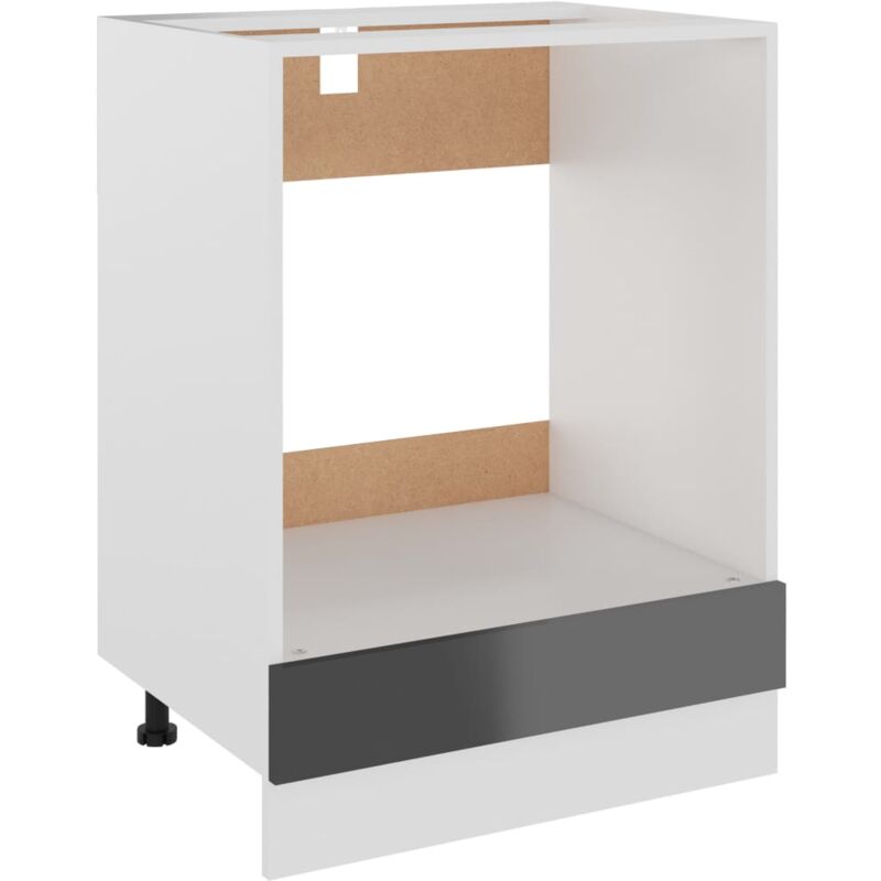 

Armario de horno de aglomerado gris con brillo 60x46x81,5 cm - Gris - Vidaxl