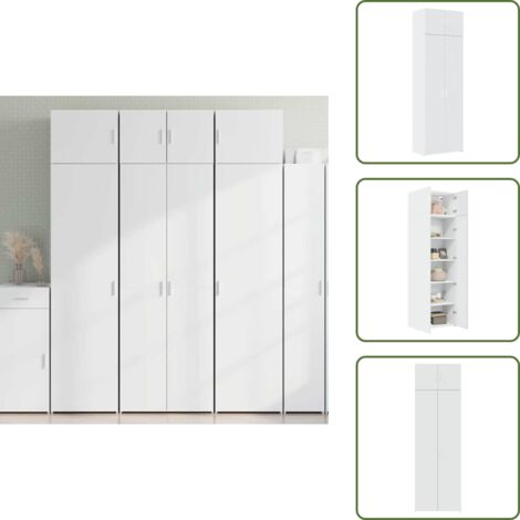 Armario de ingeniería - vidaXL Armario de madera de ingeniería blanco 70x42,5x225 cm - Armario de madera contrachapada