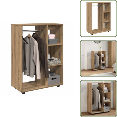 Armario de ingeniería - vidaXL Armario madera de ingeniería roble artisan 80x40x110 cm - Armario de dormitorio