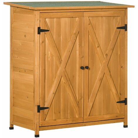 Mallard armario almacenamiento jardín 87x45x160 cm de madera con 2 puertas