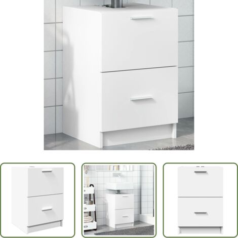 Armario de lavabo -  Armario de lavabo madera de ingeniería blanco 40x37x59 cm