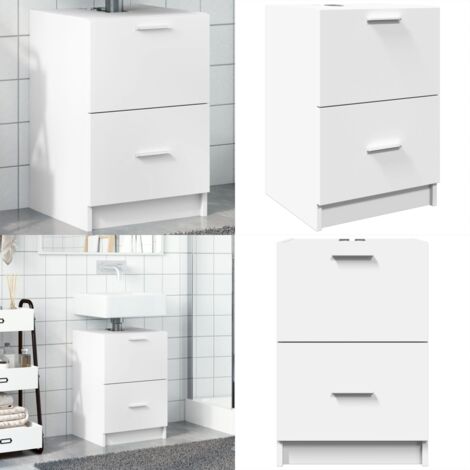 Armario de lavabo madera de ingeniería blanco 40x37x59 cm - Armario de lavabo - Madera de ingeniería