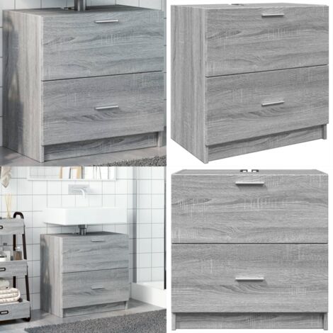 Armario de lavabo madera de ingeniería gris Sonoma 59x37x59 cm - Armario de lavabo - Madera de ingeniería