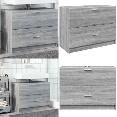 Armario de lavabo madera de ingeniería gris Sonoma 78x37x59 cm - Armario de lavabo - Madera de ingeniería