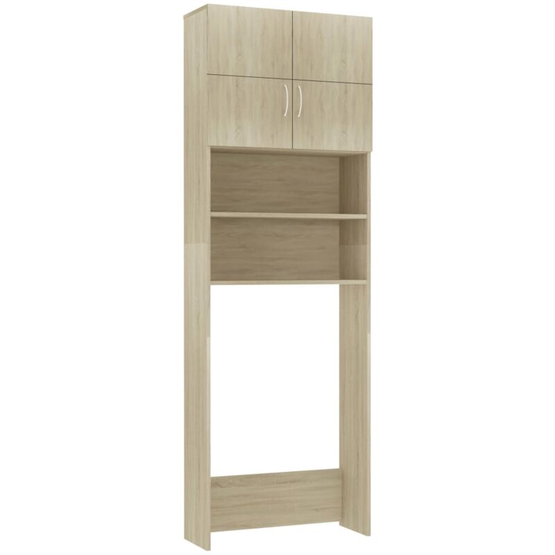 

vidaXL Armario de lavadora aglomerado color roble Sonoma 64x25,5x190cm - Marrón