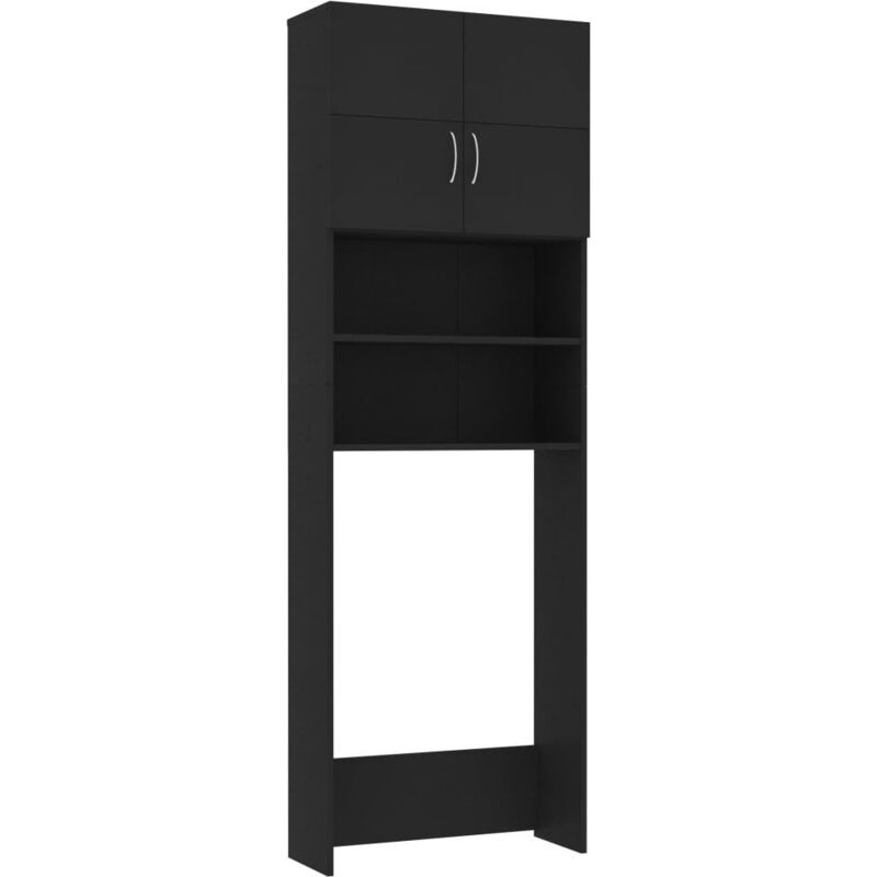 

Armario de lavadora aglomerado negro 64x25,5x190 cm - Negro - Vidaxl