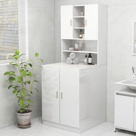 Armario de lavadora blanco brillante 70,5x25,5x90 cm vidaXL