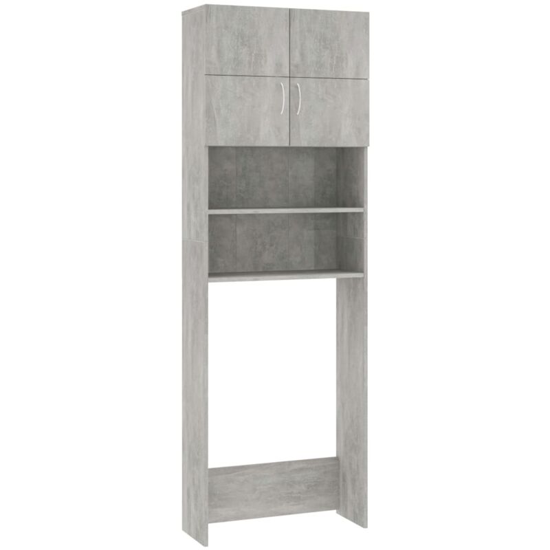 

vidaXL Armario de lavadora de aglomerado gris hormigón 64x25,5x190 cm - Gris