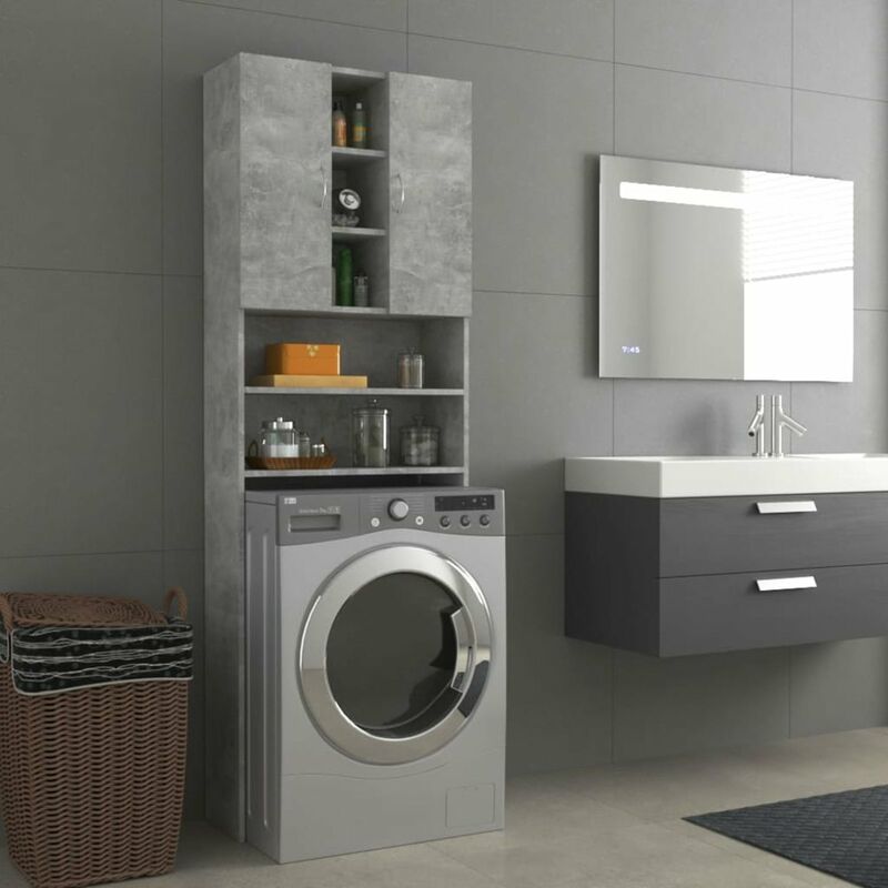 

Armario de lavadora gris hormigon 64x25,5x190 cm