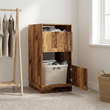 Armario de lavandería con puerta Madera vieja 50 x 68 x 102 cm