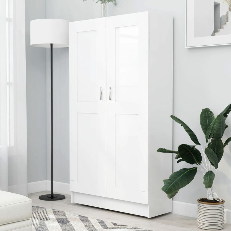 

Armario de libros aglomerado blanco 82,5x30,5x150 cm - Blanco