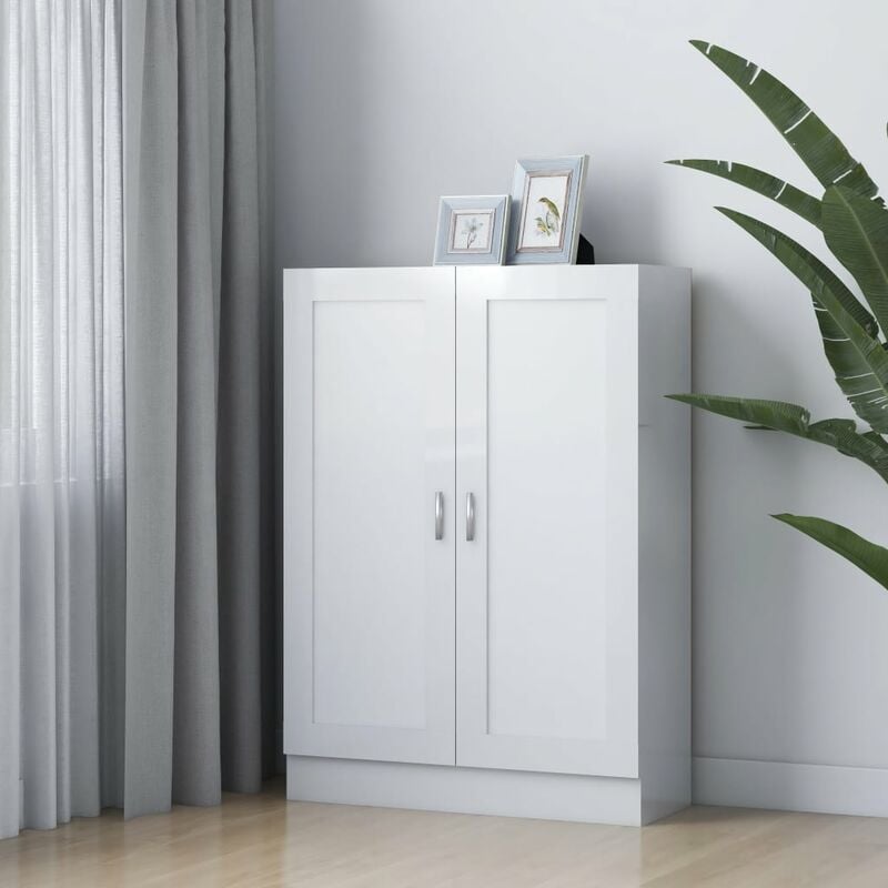 

Armario de libros aglomerado blanco brillante 82,5x30,5x115 cm