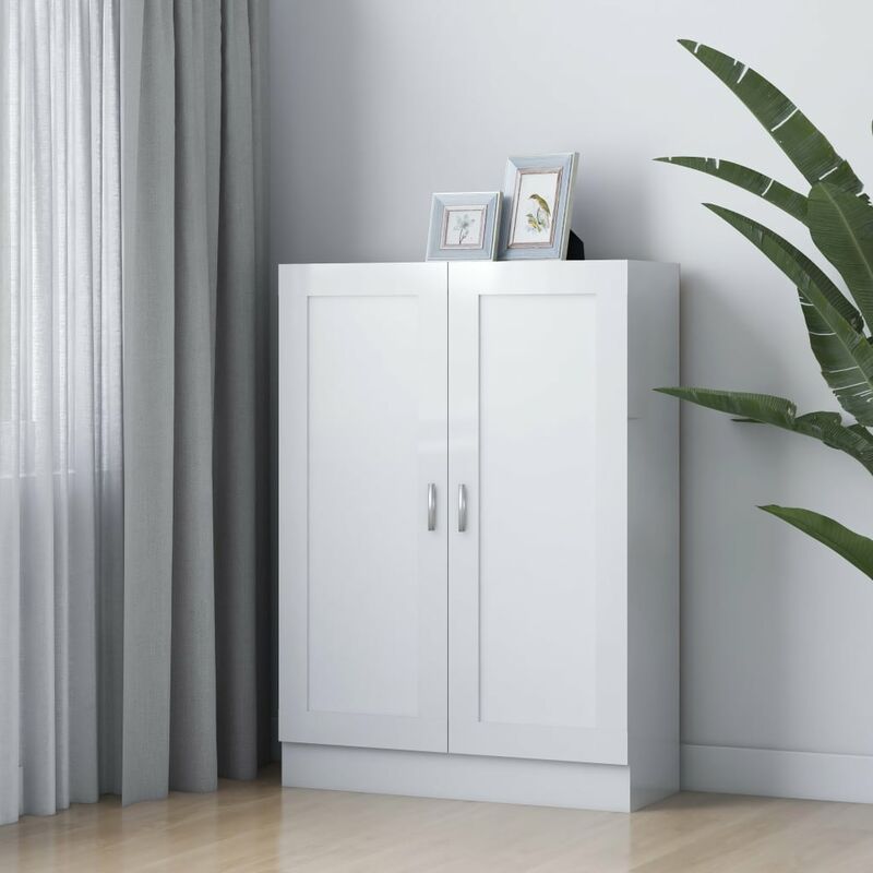 

Armario de libros aglomerado blanco brillante 82,5x30,5x115 cm - Blanco