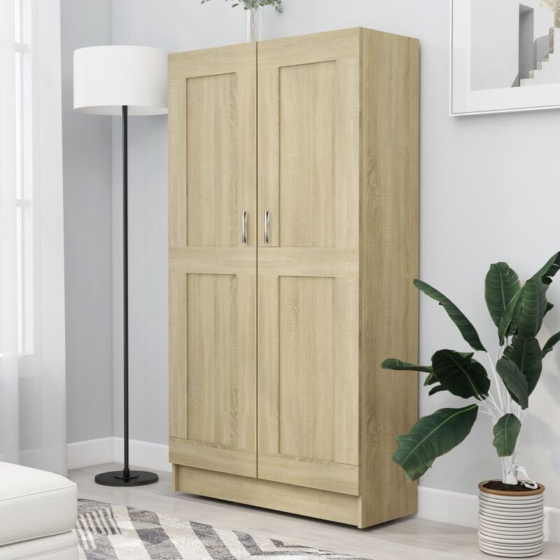 

Armario de libros aglomerado color roble Sonoma 82,5x30,5x150cm