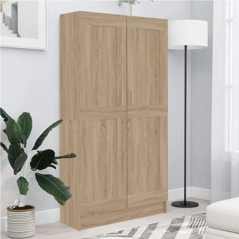 

Armario de libros aglomerado color roble Sonoma 82,5x30,5x150cm - Marrón