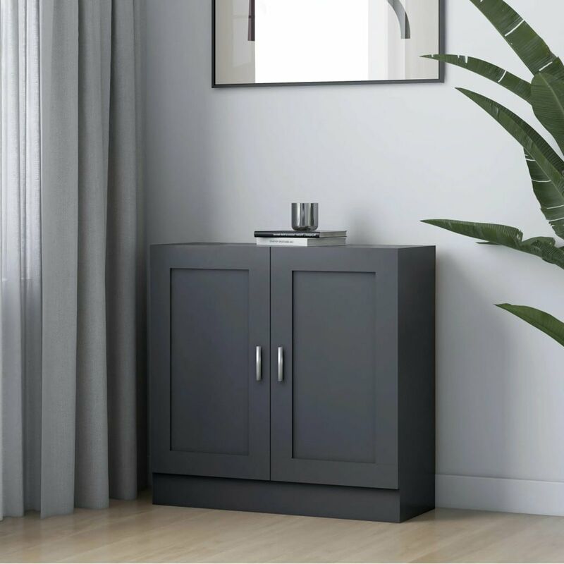 

Happyshopping - Armario de libros aglomerado gris 82,5x30,5x80 cm