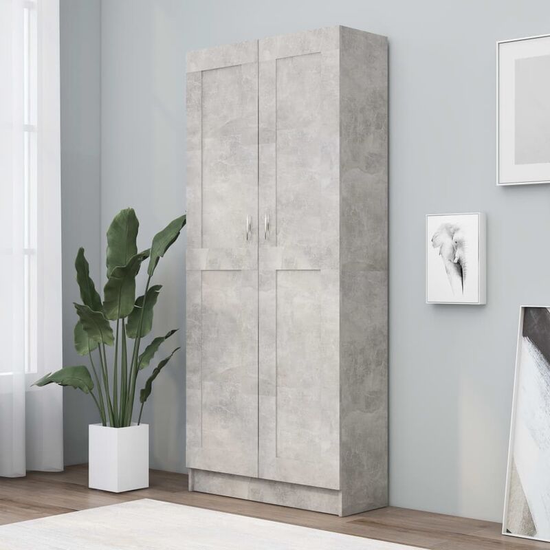 

Armario de libros aglomerado gris hormigón 82,5x30,5x185,5 cm - Gris