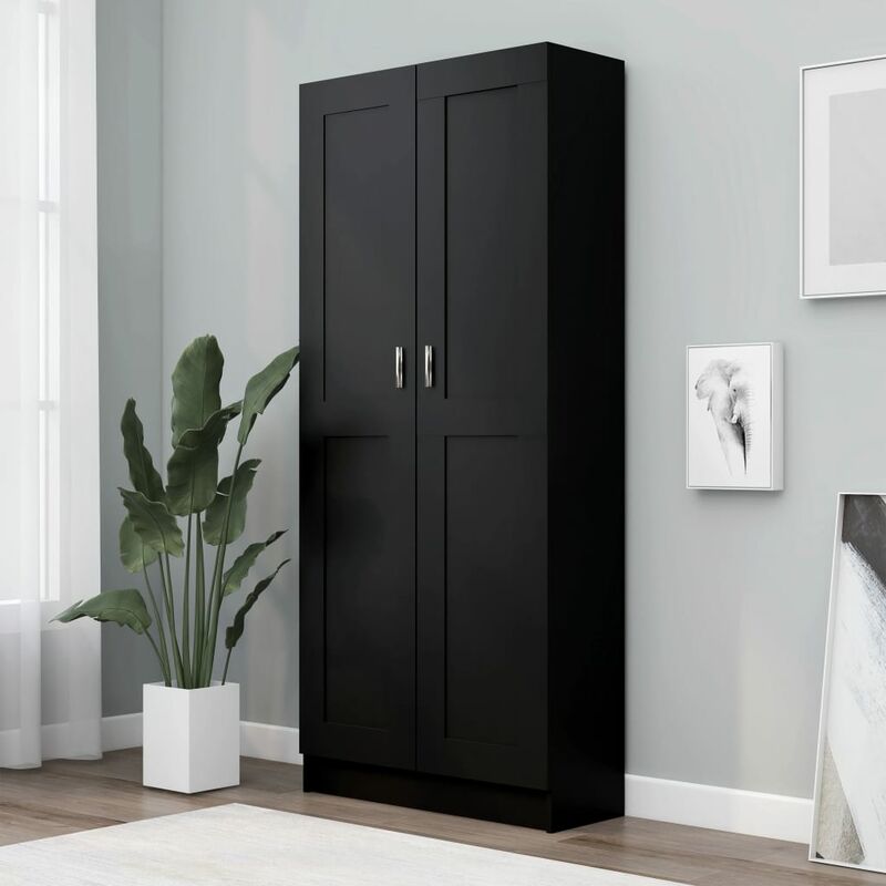 

Armario de libros aglomerado negro 82,5x30,5x185,5 cm - Negro