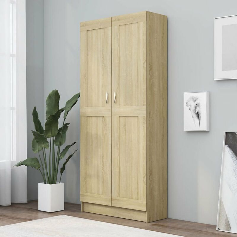 

Armario de libros aglomerado roble Sonoma 82,5x30,5x185,5 cm