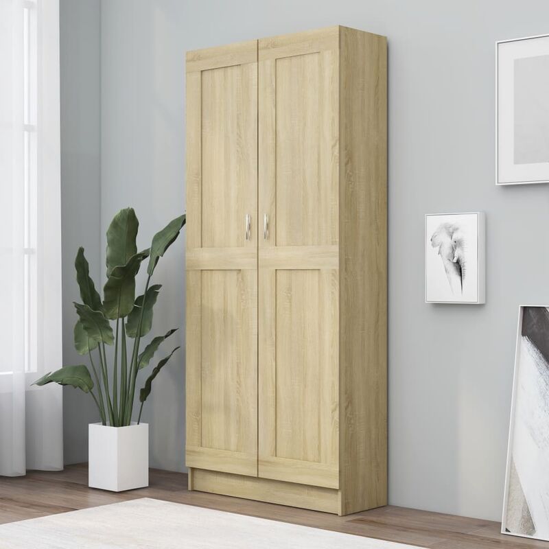 

Armario de libros aglomerado roble Sonoma 82,5x30,5x185,5 cm