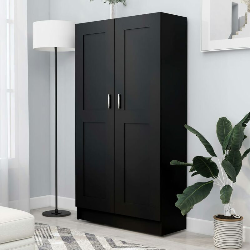 

Armario de libros de aglomerado negro 82,5x30,5x150 cm - Negro