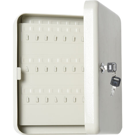 Armario de Llaves con 93 Ganchos Etiquetas de Alta Seguridad 30x24x7,5 cm Beige