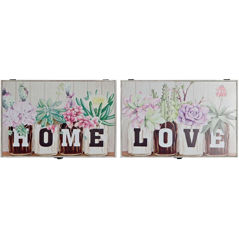 

Armario de llaves DKD Home Decor Flores Madera MDF (2 pcs) (46 x 6 x 32 cm)
