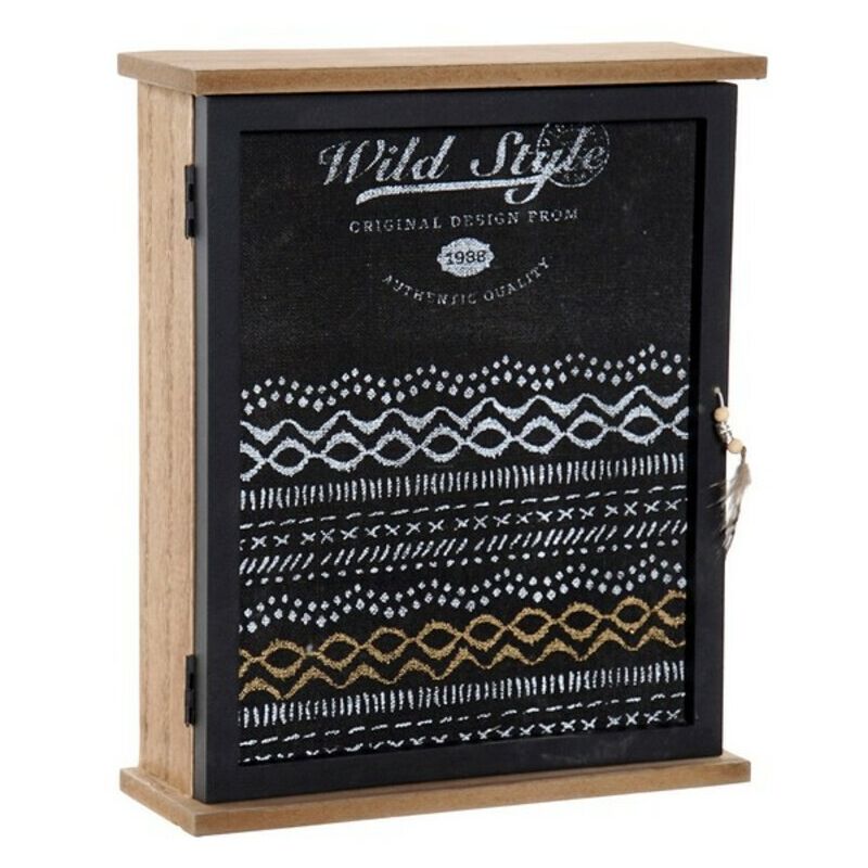 

Armario de llaves DKD Home Decor Wild Style Negro Cristal Madera MDF (22 x 7 x 26 cm)