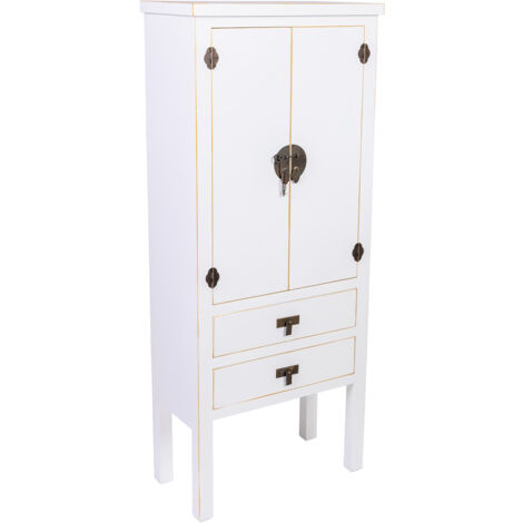 Armario de madera 2 cajones 2 puertas 60x30x142h cm