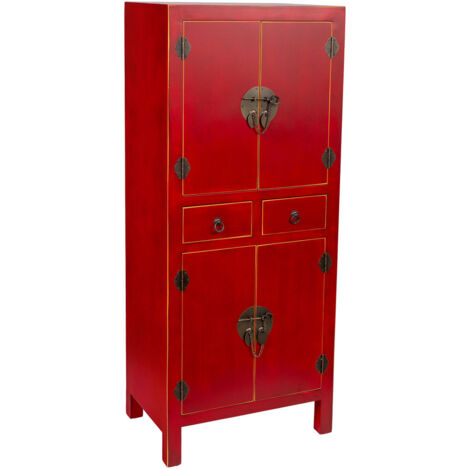 Armario de madera 2 cajones 4 puertas 50x34,5x121h cm