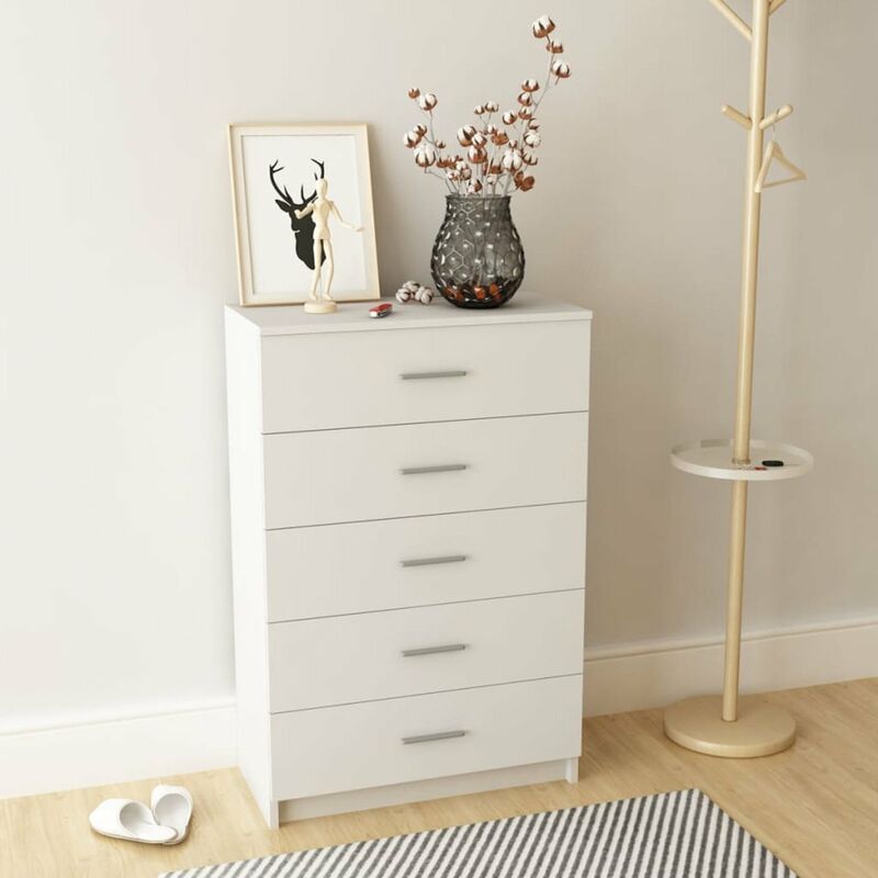

Armario de madera aglomerada 71x35x106 cm blanco