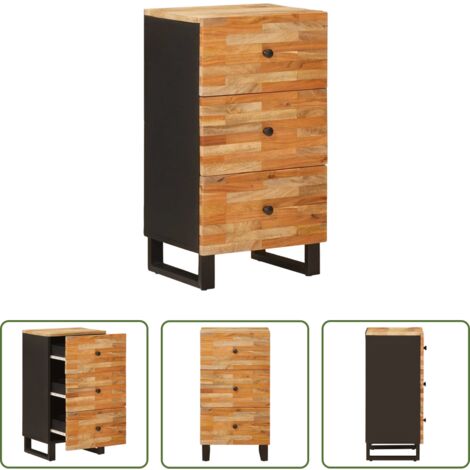 Armario de madera -  Armario auxiliar Marrón 40 x 33 x 75 cm Madera de mango maciza
