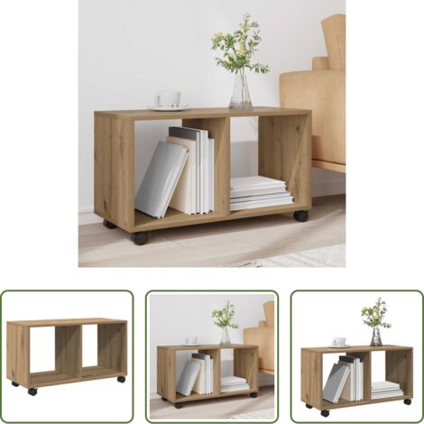 Armario de madera -  Armario con ruedas madera ingeniería artisian 72x33x42,5 cm
