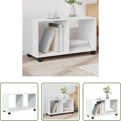 Armario de madera -  Armario con ruedas madera ingeniería blanco 72x33x42,5 cm