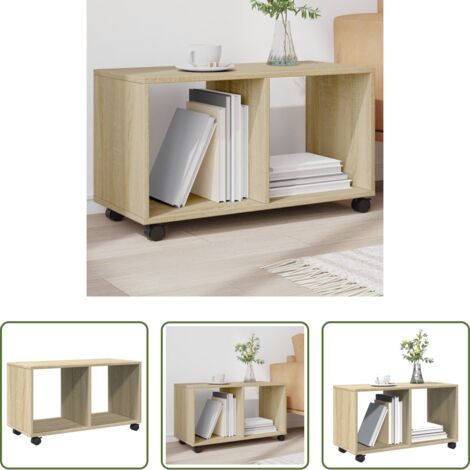 Armario de madera -  Armario con ruedas madera ingeniería roble Sonoma 72x33x42,5 cm