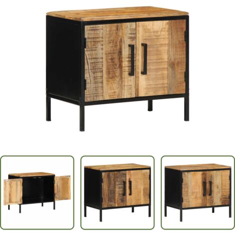 Armario de madera -  Armario de Noche Marrón y Negro 50 x 30 x 45 cm