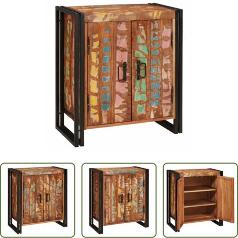 Armario de madera -  Armario de Noche Multicolor madera maciza reciclada