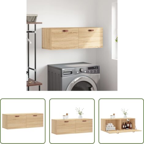 Armario de madera -  Armario de pared madera ingeniería roble Sonoma 100x36,5x35 cm
