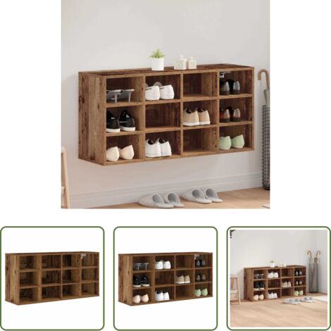 Armario de madera -  Armario Zapatero con estante Madera vieja 103 x 30 x 51 cm