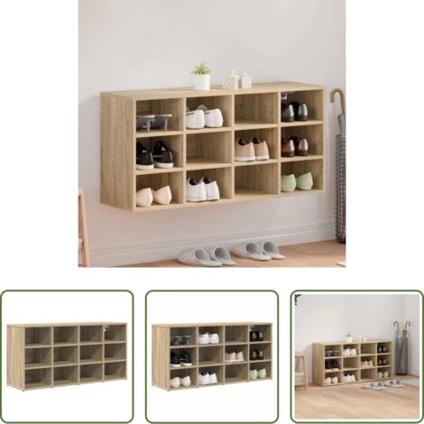 Armario de madera -  Armario Zapatero con estante Roble Sonoma 103 x 30 x 51 cm