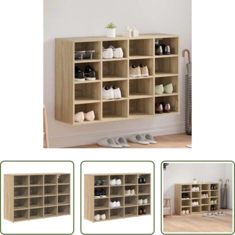 Armario de madera -  Armario Zapatero con estante Roble Sonoma 103 x 30 x 67 cm
