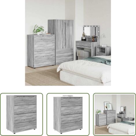 Armario de madera -  Armarios de Almacenamiento 2 pcs Gris Sonoma 80 x 48 x 105 cm