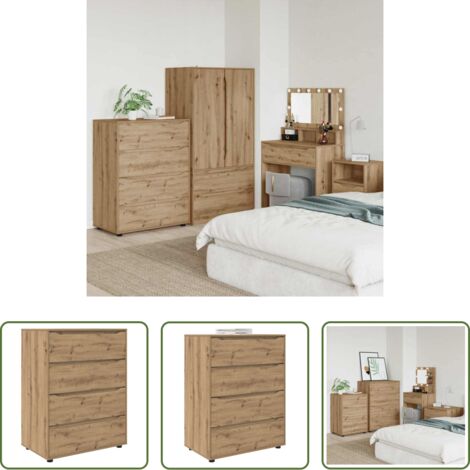 Armario de madera -  Armarios de Almacenamiento 2 pcs Roble artesanal