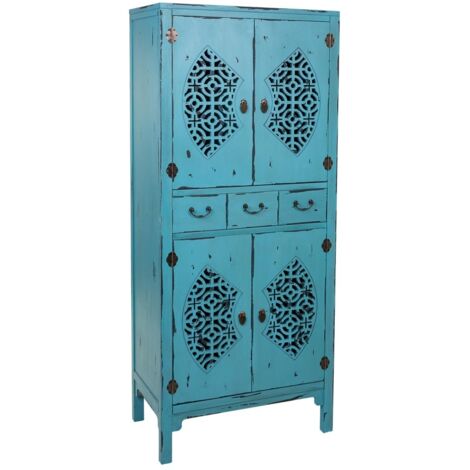 Armario de madera azul 70x40x170