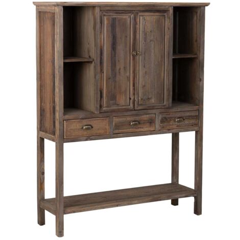 Armario de madera con 2 puertas y 3 cajones  127x40x163,5h cm