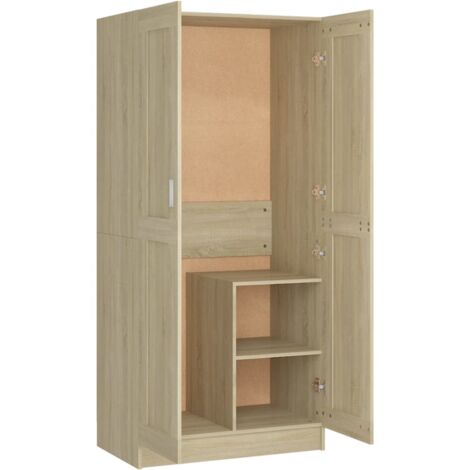 Armario de madera contrachapada color roble 82,5x51,5x180 cm vidaXL