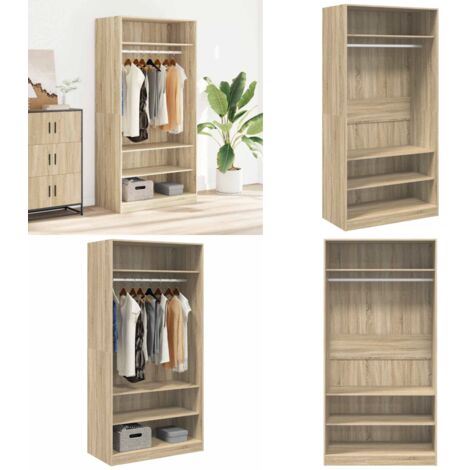 Armario de madera contrachapada roble sonoma 100x50x200 cm - Armario ropero - Armario de contrachapado