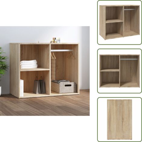 Armario de madera contrachapada - vidaXL Mueble vestidor madera contrachapada roble Sonoma 80x40x65 cm - Armario de baño