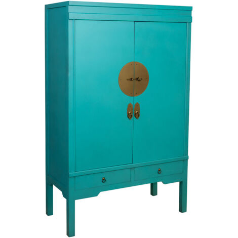 Armario de madera de 2 cajones y 2 puertas 100x45x160