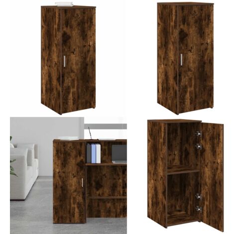 Armario de madera de ingeniería roble ahumado 40x45x103,5 cm - Armario de oficina - Almacenamiento de oficina